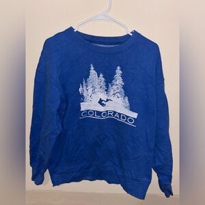 Blue Colorado Ski American Eagle Crewneck